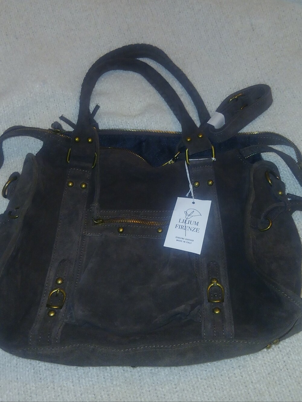 Lilium Firenze Brown Suede Covertible Bag